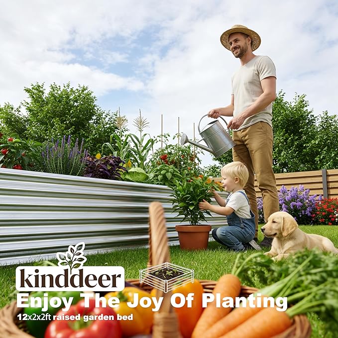 12x2x2ft Raised Garden Beds Outdoor Kit, Galvanized Planter Garden Boxes Outdoor - Image 2