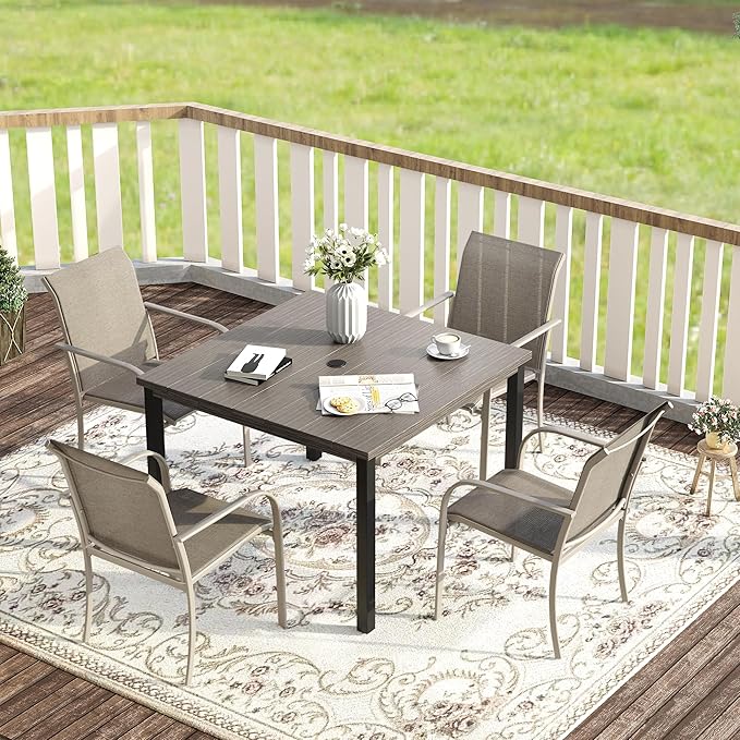 VICLLAX Outdoor Dining Set for 4, 5 Pieces Patio Dining Furniture Set by HOME