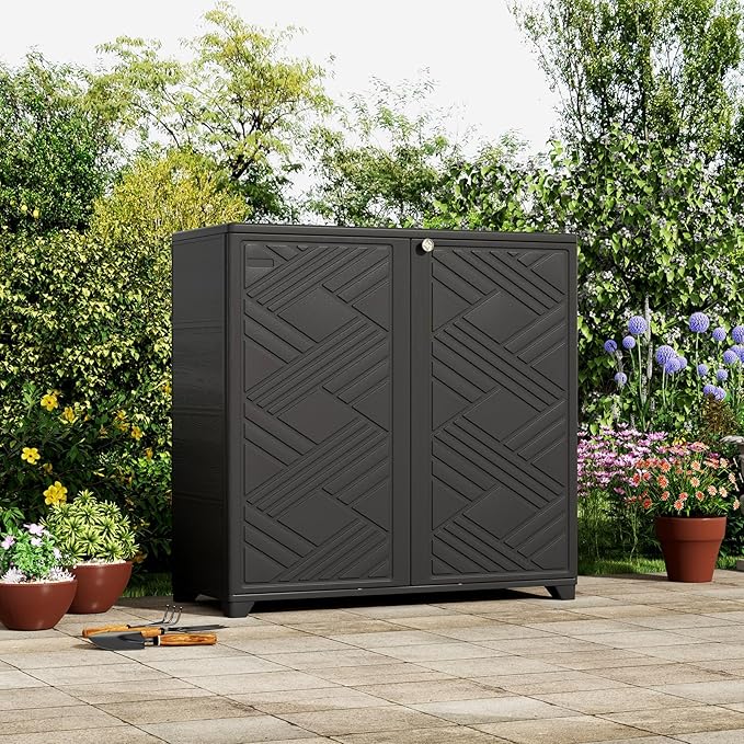 ZZM Indoor/Outdoor Storage Cabinet Waterproof, All Weather Outdoor Storage - Image 4