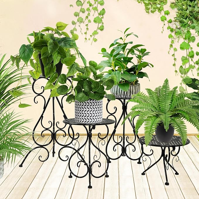 4-Pack Metal Plant Stand for Indoor Outdoor, Heavy Duty Flower Pot Stands for - Image 7