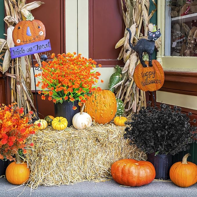AGIRL 24 Bundles Artificial Fall Flowers Outdoor Indoor Decoration, Fake - Image 9