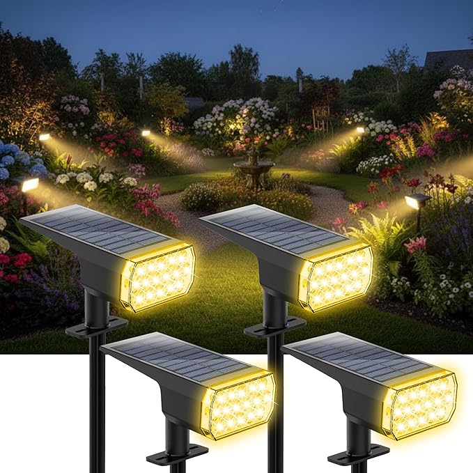 Solar Lights Outdoor Waterproof, 3 Lighting Modes Solar Spot Lights Outdoor by Chasikeo