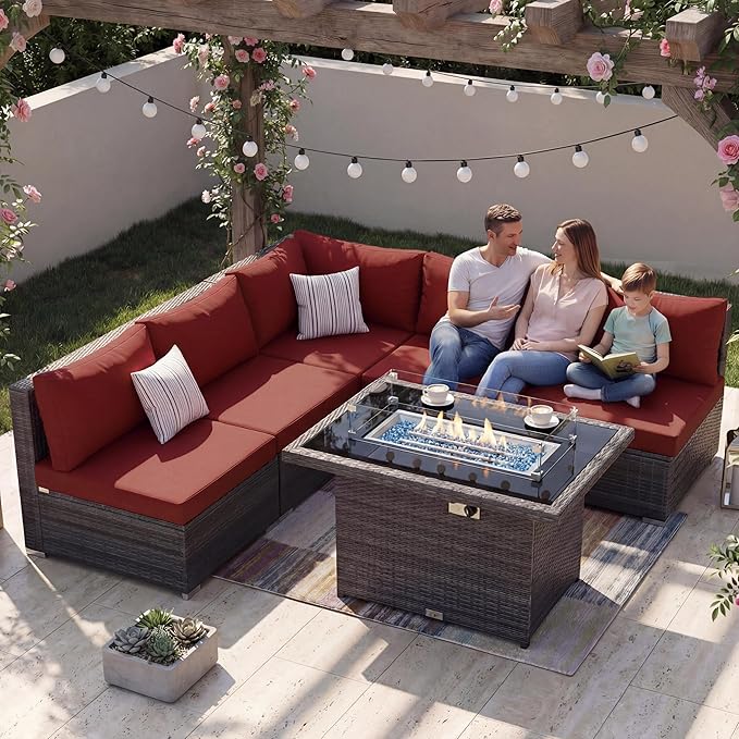 NICESOUL 6 Piece Modern Outdoor Conversation Set by NICESOUL