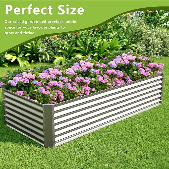 8x2x2FT Galvanized Raised Garden Bed, Galvanized Planter Boxes Outdoor - Image 5