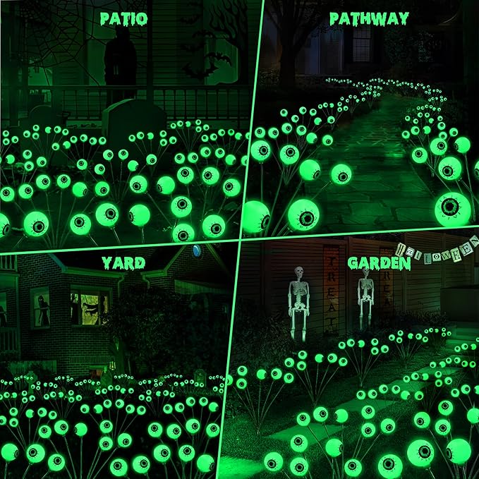 BrizLabs 6 Pack 36 LED Halloween Solar Eyeball Lights, 2 Modes Outdoor - Image 7