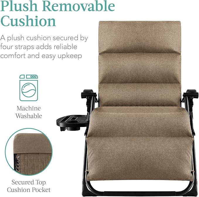 Best Choice Products Oversized Zero Gravity Chair, Folding Outdoor Patio - Image 3