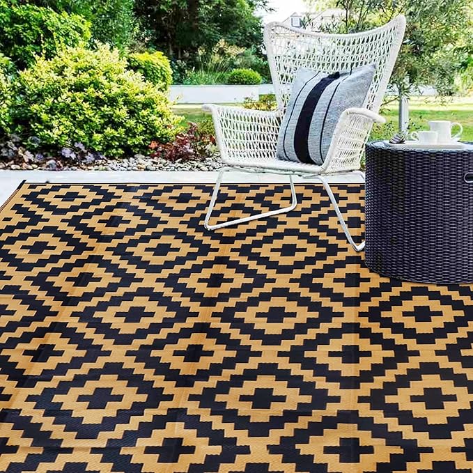 SAND MINE Reversible Mats, Plastic Straw Rug, Modern Area Rug, Large Floor Mat - Image 6