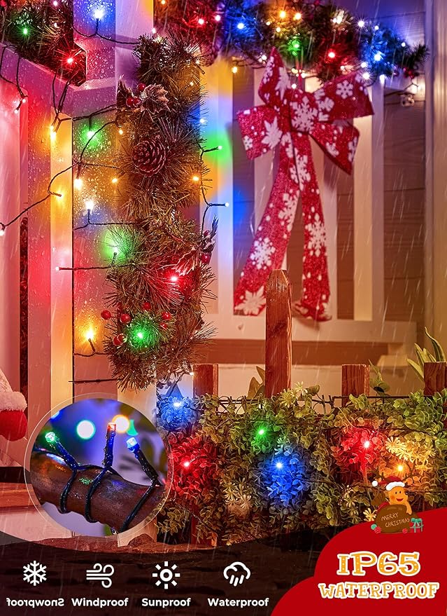 Brightown Solar Christmas Lights Outdoor, 4 Pack Total 184FT 480 LED Solar - Image 5
