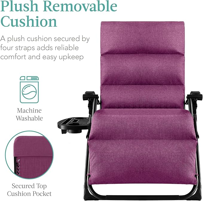 Best Choice Products Oversized Zero Gravity Chair, Folding Outdoor Patio - Image 3