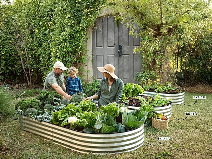 Plant & Plot Galvanized Raised Garden Beds Outdoor // 6×3×1 ft Planter Raised - Image 6