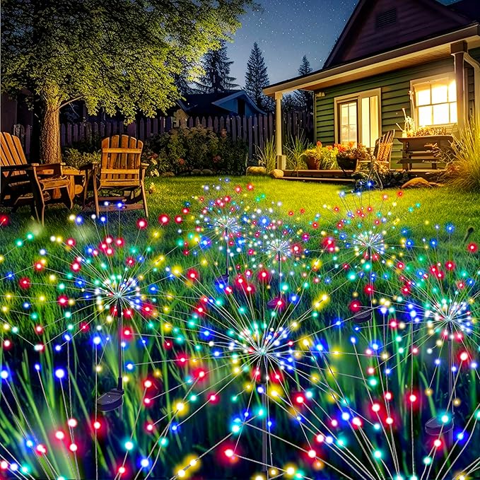 GIGALUMI Garden Decor Outdoor Lights 120LED 2Pack, Solar Garden Lights - Image 9