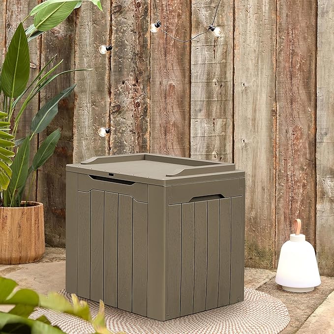 Greesum 31 Gallon Resin Deck Box All Weather Outdoor Storage Boxes - Image 2