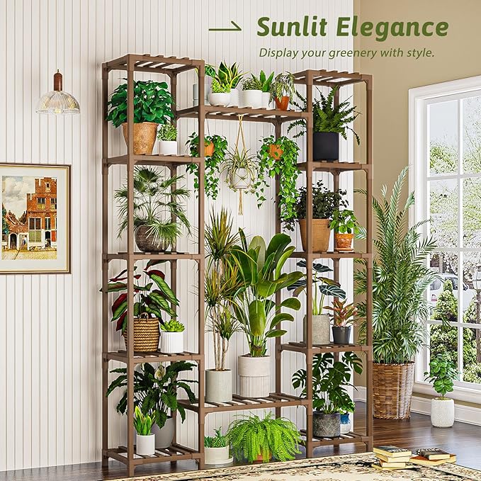 Plant Stand Indoor Outdoor 62.2“ Tall Plant Shelf Large Tiered Flower Stands - Image 2
