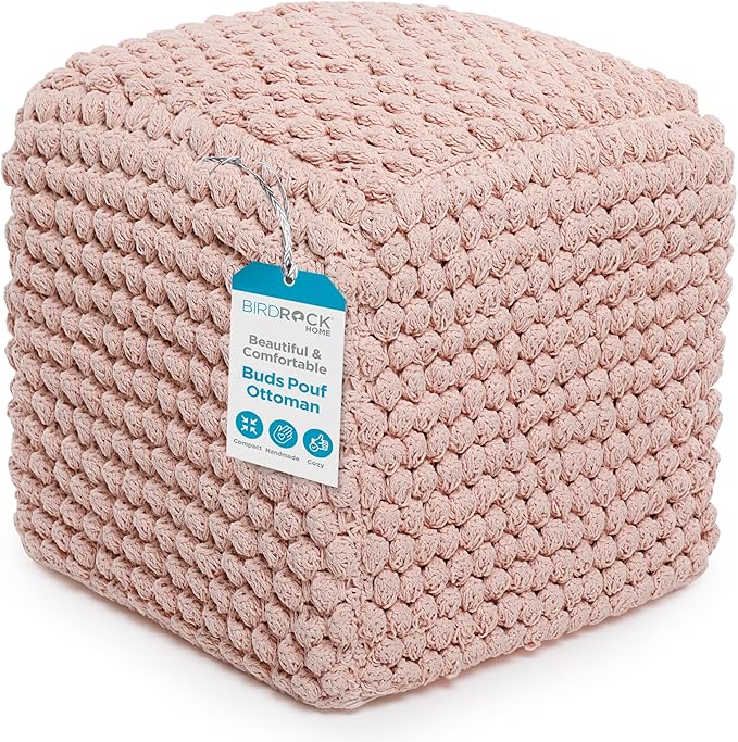 BIRDROCK HOME Buds Pouf Foot Stool Ottoman - Image 9