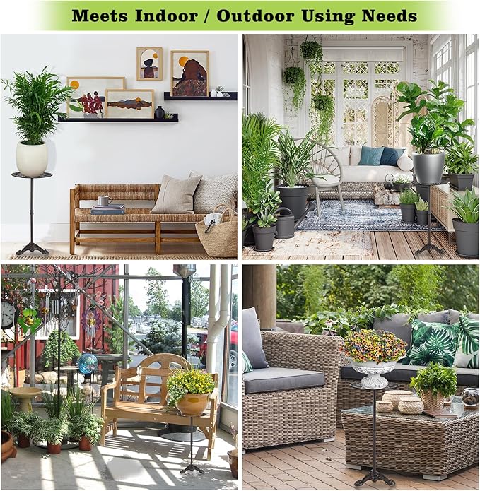 OwnMy Cast Iron Tall Plant Stand Heavy Duty Vintage Flower Pot Holder Stand - Image 7