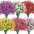 Bassion Artificial Flowers for Outdoors, 24 Bundles UV Resistant Fake Flowers by Bassion