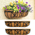 LaLaGreen 30 Inch, 2 Pack Window Boxes Planters – Black Metal Window Boxes by L%C3%A1L%C3%A1Green