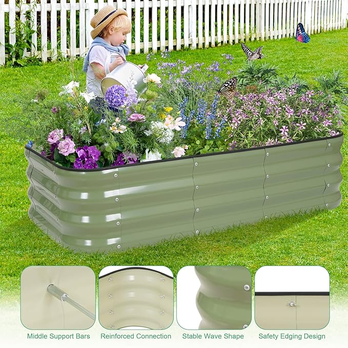 1MORE Raised Garden Bed -4X2X1 Galvanized Planter Box - Image 5