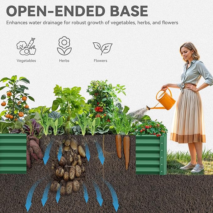 YITAHOME 6x3x1.5 2pcs Large Raised Garden Bed Kit, Galvanized Metal Planter Box - Image 5