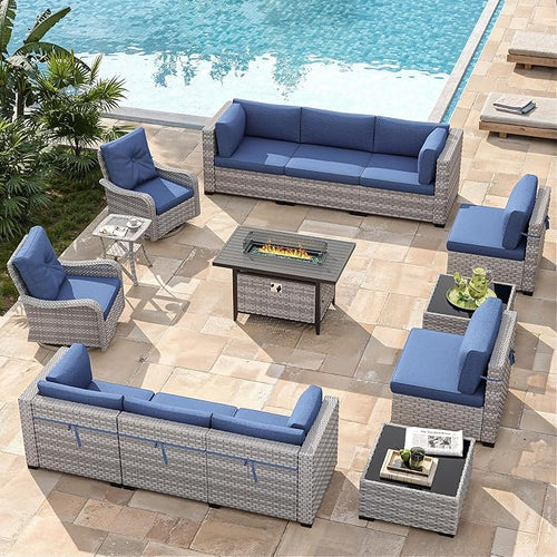 10-Seat Outdoor Wicker Patio Furniture Set - Image 2