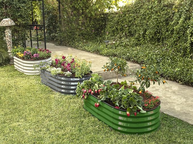 Plant & Plot Galvanized Raised Garden Beds Outdoor // 4×2×1 ft Planter Raised - Image 6