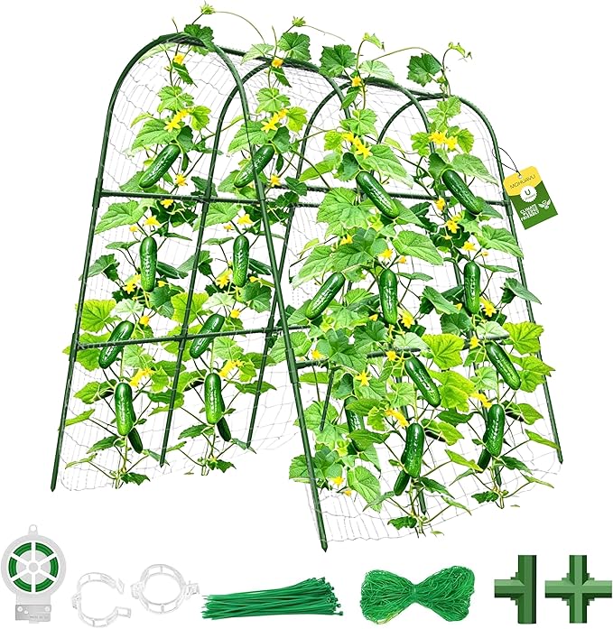 Cucumber Trellis for Raised Bed, U-Shape Garden Trellis for Climbing Plants by MQHUAYU