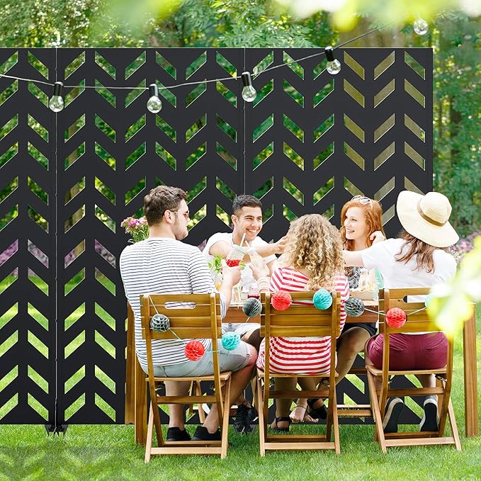 Casaphoria 72" H x 35" W Metal Privacy Screen, Outdoor Freestanding Decorative - Image 8