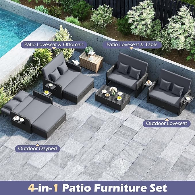 Tangkula Patio Rattan Daybed - Image 7