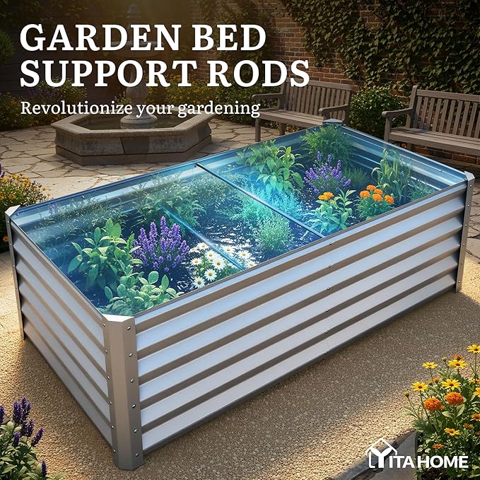 YITAHOME 6x3x3ft Large Raised Garden Bed Kit, Galvanized Metal Planter Box - Image 7