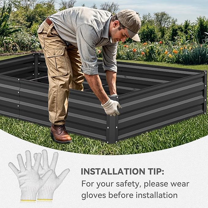 YITAHOME 96x48x12 in 2pcs Galvanized Raised Garden Bed Kit, Large Metal Planter - Image 6
