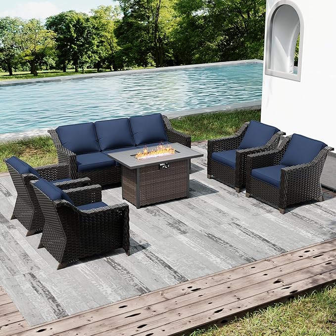Joyside Wicker Patio Furniture Sets, 6 Pieces Upgraded Large Size Outdoor - Image 7