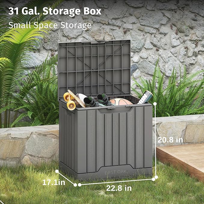 EAST OAK Outdoor Storage Box | 31 Gallon Deck Box Indoor and Outdoor Use | - Image 7