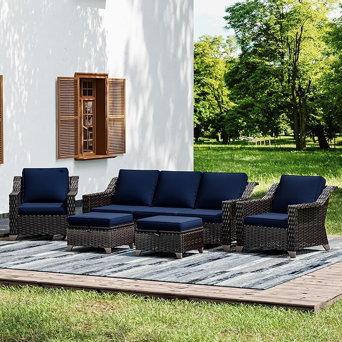 Joyside Wicker Patio Furniture Sets, 5 Pieces Upgraded Large Size Outdoor by Joyside