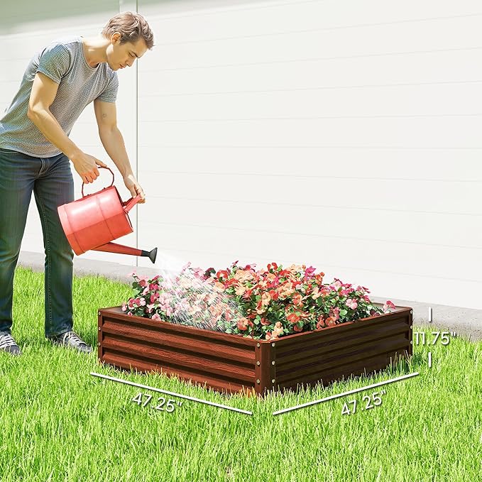 Outsunny Galvanized Raised Garden Bed, - Image 7