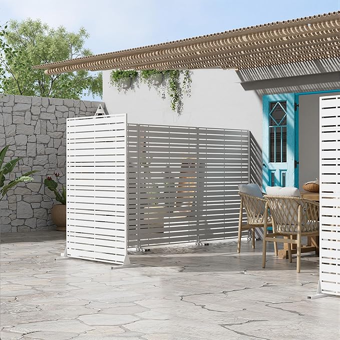 Casaphoria 72" H x 47" W Metal Privacy Screen, Outdoor Freestanding Decorative - Image 8