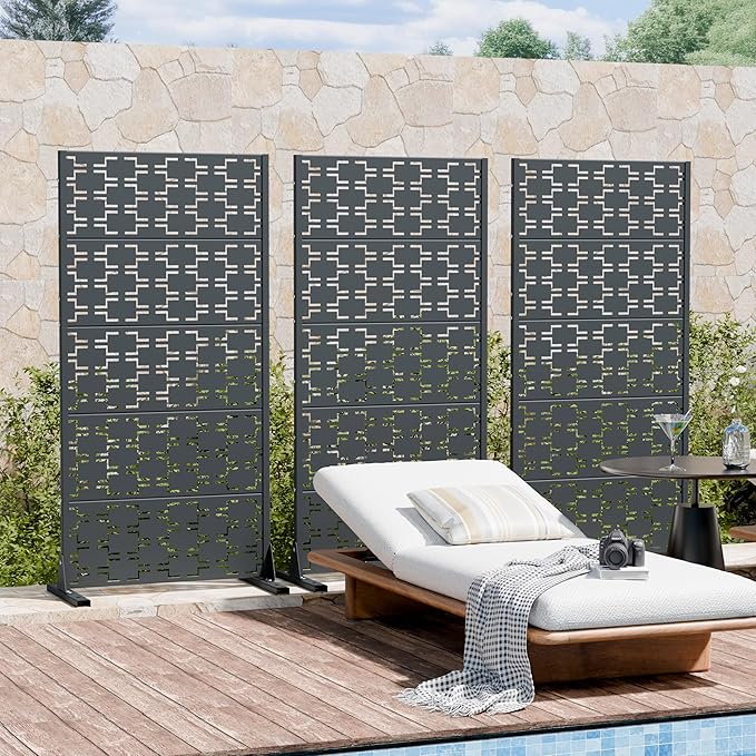 Casaphoria Metal Privacy Screen Outdoor, Drakgrey-Brick - Image 7