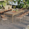 8 Pcs Stackable Patio Dining Chairs, Aluminum Rattan Outdoor Dining Chair by Erotr