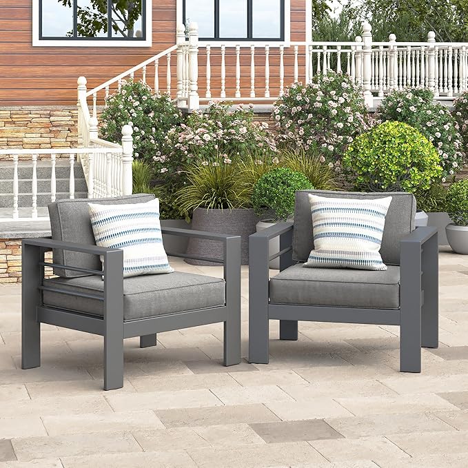 Wisteria Lane Patio Furniture Metal Armchair, Metal Outdoor Chairs by WisteriaLane