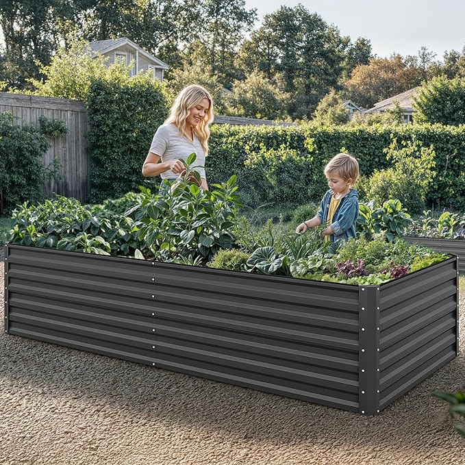 YITAHOME 8x4x2 ft 4pcs Galvanized Raised Garden Bed Kit, Large Metal Planter Box - Image 3