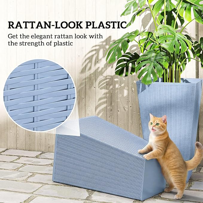 Outsunny Tall Planters for Outdoor Plants Set of 3, 24 in Taper Planters - Image 6