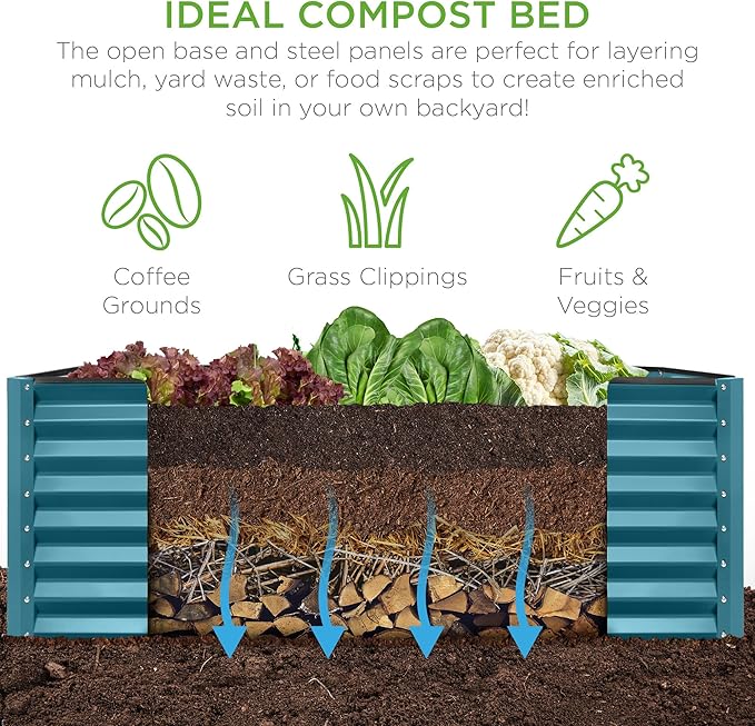 Best Choice Products 6x3x2ft Outdoor Metal Raised Garden Bed, Deep Root Box - Image 4