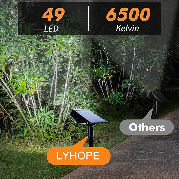 LYHOPE Solar Spot Light Outdoor, 49 LED Lights - Image 4