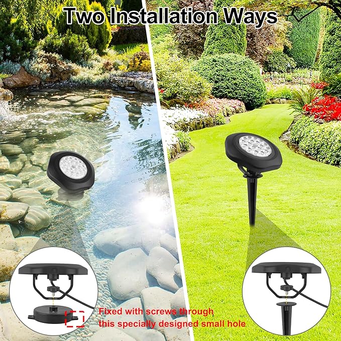 Solar Pond Lights, 18 LED Super Bright RGB LED Underwater Spotlights Color - Image 7