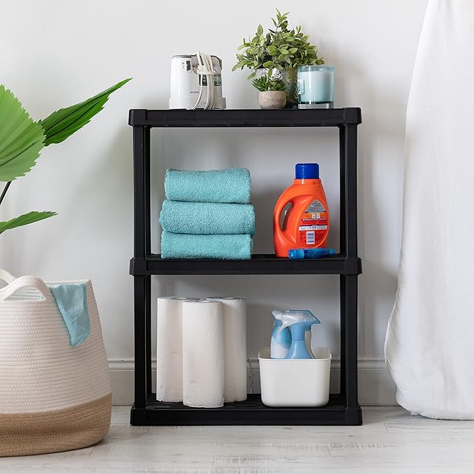 IRIS USA 3-Shelf Light Duty Plastic Storage Shelves, 150lb Capacity, Medium - Image 9