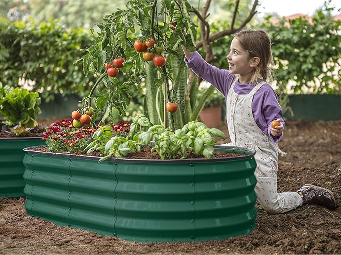 Plant & Plot Galvanized Raised Garden Beds Outdoor // 4×2×1 ft Planter Raised - Image 4