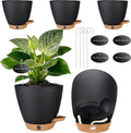 6 Inch Self Watering Pots for Indoor Plants – Small Plastic Planters by Fielda