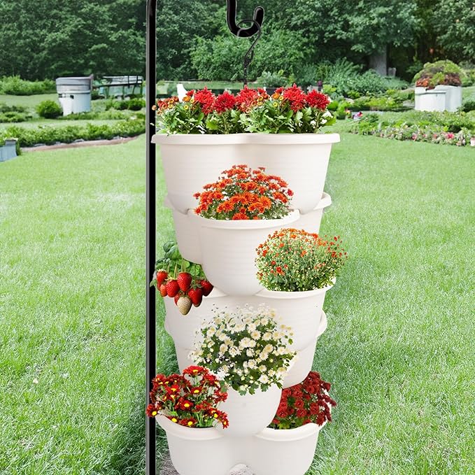 Hourleey Strawberry Planter, Stackable Gaden Tower - Image 7