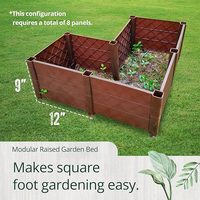 Dalen Modular Raised Bed Garden – Faux Wood – 4 Panel Starter Pack – Makes - Image 6