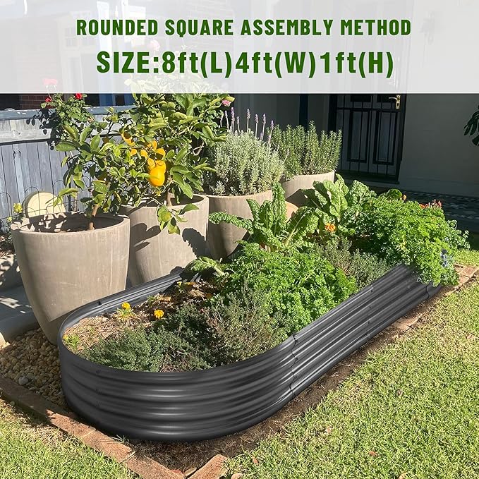 Land Guard 8×4×1 ft Galvanized Raised Garden Bed Kit，Raised Garden Boxes Outdoor - Image 6