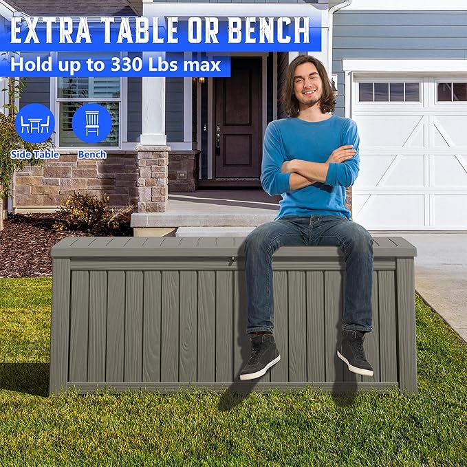 Outdoor Storage Box, Resin Deck Boxes Indoor and outdoor, Waterproof Storage - Image 4